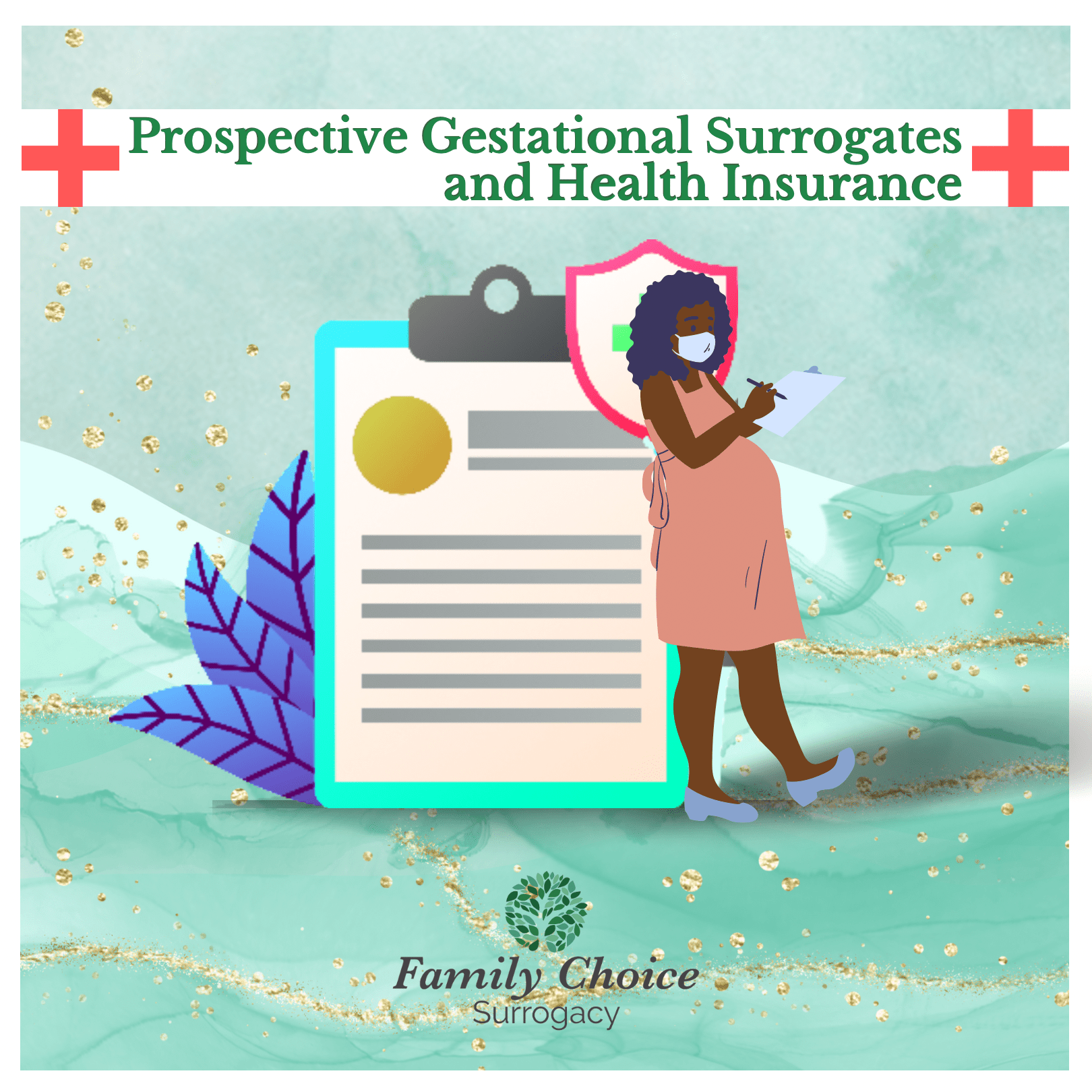 Prospective Gestational Surrogates and Health Insurance, Pregnant woman signing paperwork, Surrogacy and health insurance
