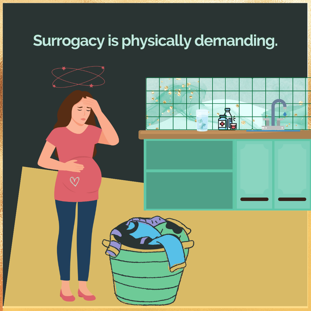 You need a surrogate support system because surrogacy is physically demanding.