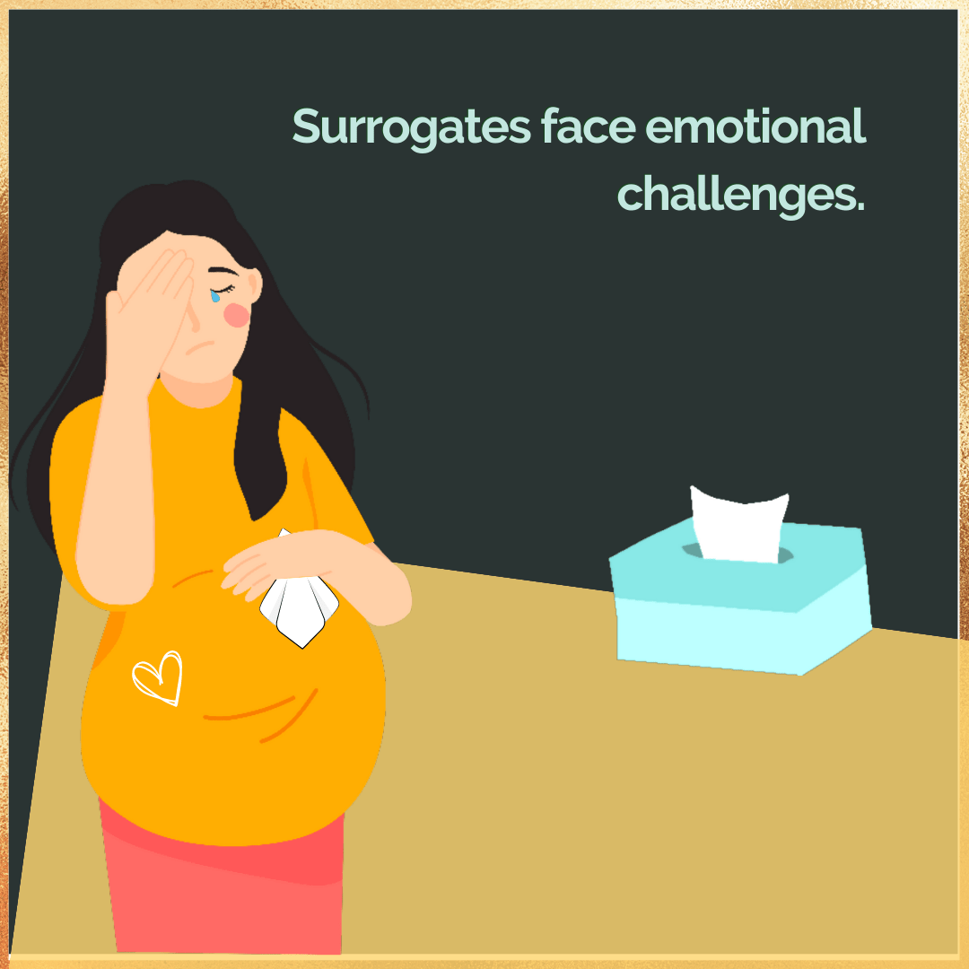 You need a surrogate support system because surrogates face emotional challenges.